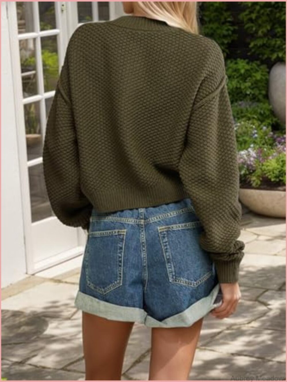 Open Front Cardigan Sweater Long Sleeve Button Down Knit Jacket Cropped Coat - Picture 2 of 6